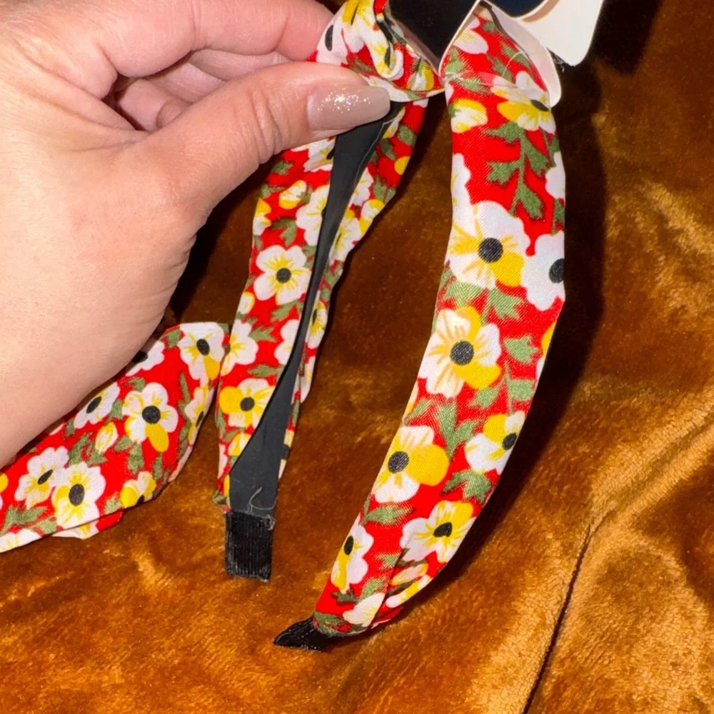 Floral Red & Yellow Headband Set NWT - Picture 5 of 11